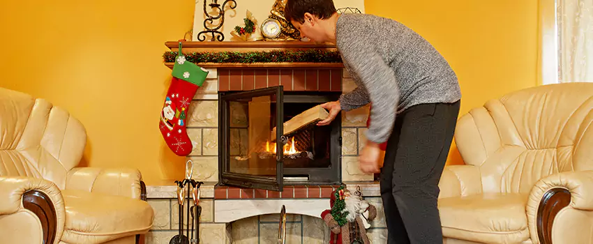 Rusted Metal Fireplace Restoration in Summerlin South, Nevada